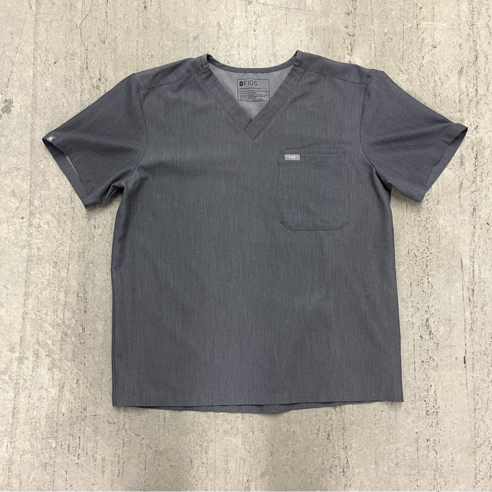 Figs Gray Short Sleeve Scrub Top Men’s L
